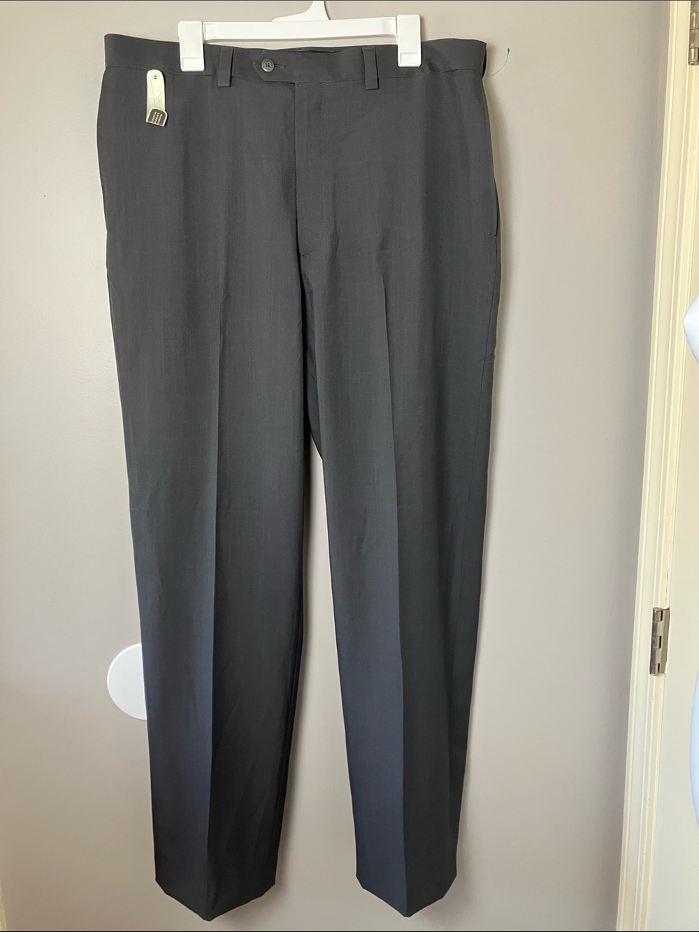 NWT Haggar Grey Men's Smart Fiber Dress Pants Size‎ 36x34 Office Business Chic